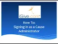 iGive - Logging in as a Cause Administrator
