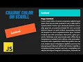 How to change Background Color of header on Scroll using JavaScript