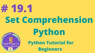 19 1 Set Comprehension Python Python Tutorial for Beginners