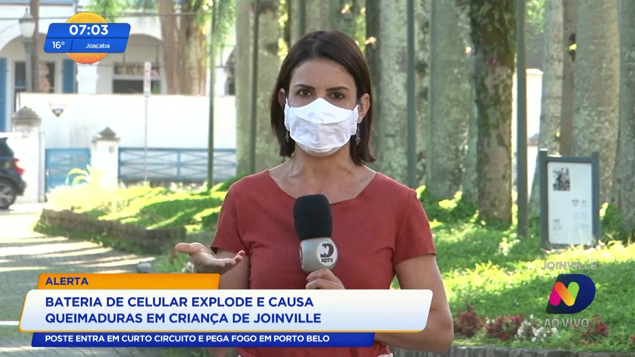 Bateria de celular explode e deixa criança ferida em Joinville