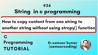 how to copy content in string without using strcpy function in c