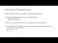 V01 - Interactive Programming vs Stored Programs