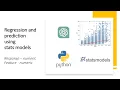 Regression and Prediction with stats models python numeric response and feature variables