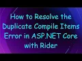 How to Resolve the Duplicate Compile Items Error in ASP NET Core with Rider