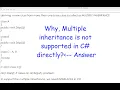 Why Multiple inheritance is not supported in C dgTraining