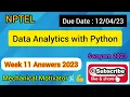 Data Analytics with Python Week 11 Quiz Assignment 11 Solution NPTEL SWAYAM 2023