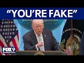 Trump clashes with New York Times reporter over Iran war crime question