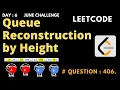 Queue Reconstruction by Height Leetcode Day 6 June Challenge