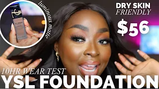 DRY SKIN Luxury Full Coverage Foundation for Dark Skin YSL FOUNDATION Wear Test MENA - ADUBEA
