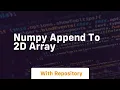 numpy append to 2d array