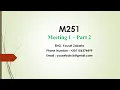 M251 - Meeting 1