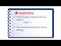 matches method in string class in java HINDI