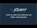 How to add and remove class using jquery