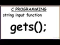 gets function in c programming string input function gets in c reading string using gets in c