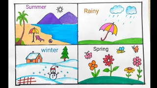 weather season drawing idea season drawing for school project different season type on earth