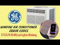 GE Window Air Conditioner Error Codes General Electric GE Air Conditioner Error Codes
