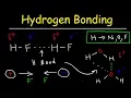 Hydrogen Bonds In Water Explained - Intermolecular Forces