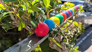 Marble Run☆Handmade Course with Gimmicks to Enjoy in the Garden