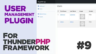 Users manager plugin for thunderPHP Framework Final Quick programming tutorial