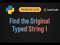LeetCode 3330 Find the Original Typed String I Python Solution