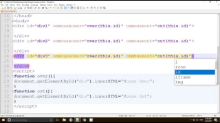 mouseover and mouseout in javascript