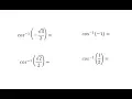 Evaluate Inverse Cosine Expressions Using the Unit Circle Nice Values