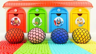 Satisfying Garage ASMR | Oddly Making 6 Rainbow Squihing Clay Balls Transformation Doors Garage ASMR