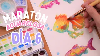 ¿Y si te atreves conmigo? ¡Pintemos con disfrute! 🐠 | MARATÓN ACUARELOSA (DÍA 6)