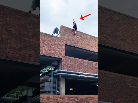How creative can a man get when it gets to filming urban climbing! 🧗 #parkour #climbing #filming