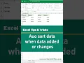 Auto Sort Data in Excel Instantly Organize as You Type