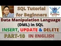 10 Data Manipulation Language DML in SQL INSERT UPDATE DELETE in English by Pandey Guruji