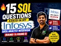 15 SQL Questions Asked in My Infosys Data Analyst Interview Round 1 Round 2