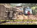 MENEGANGKAN!! KETIKA TRUK BERMUATAN BERAT HARUS MENANTANG MAUT MELEWATI JALUR SEMPIT BERLUMPUR