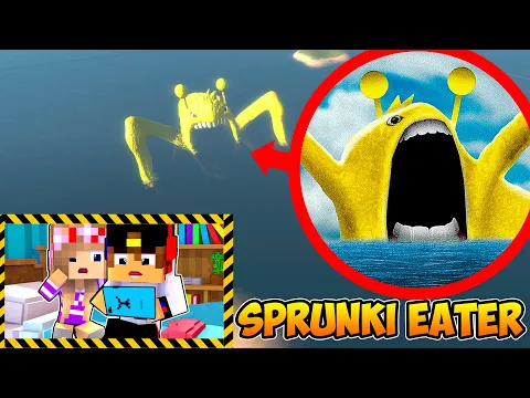 MY DRONE CAPTURED A HUGE SPRUNKI EATER IN MINECRAFT! NOOB AND PRO GIRL VIDEO TROLLING MINECRAFT