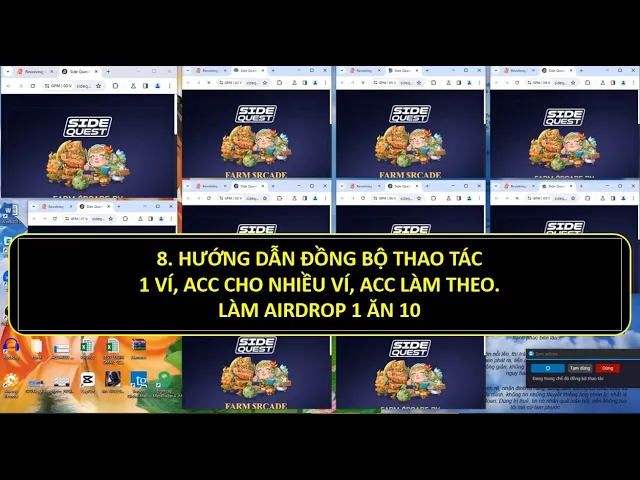 Outline Video 8.Cách Cày airdrop nhiều ví, nhiều acc đồng bộ thao tác, làm 1 ăn 10 trên gpm login - P8