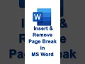 Page Break in MS Word