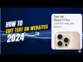 How to Edit Text on websites using a Bookmark
