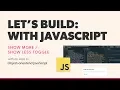 Show More Show Less Toggle with Vanilla JavaScript