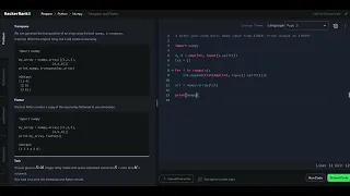 Hackerrank Python Solution Numpy - Transpose and Flatten