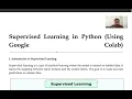 Mastering Supervised Learning in Python Using Google Colab A Complete Guide Lecture - 1