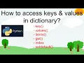 50 How to access keys values in dictionary Dictionary in Python PART 50