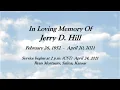 Funeral Service for Jerry D Hill