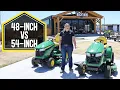 John Deere 48 vs 54 Deck Which Accel Deep Lawn Tractor Mower Deck Cuts Better Faster