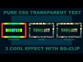 Transparent Text with Border Using CSS - How to make a text transparent using background-clip css
