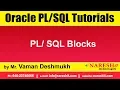 Oracle Tutorials PL SQL Blocks by Mr Vaman Deshmukh