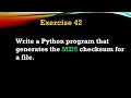Exercise - Write a Program that Generates MD5 hash Checksum for a File