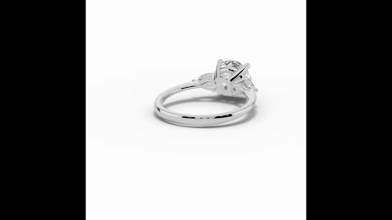 Vionne Round Three-Stone Engagement Ring