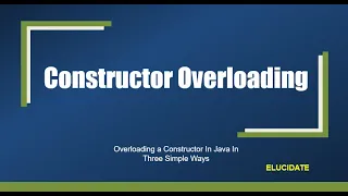 Constructor Overloading In Java What is constructor overloading Important Java Interview Question