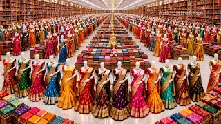 सूरत की सबसे बड़ी फैक्ट्री Surat Saree Wholesale Market | Best Saree Manufacturer in Surat