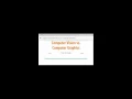 Computer Vision and Computer Graphics